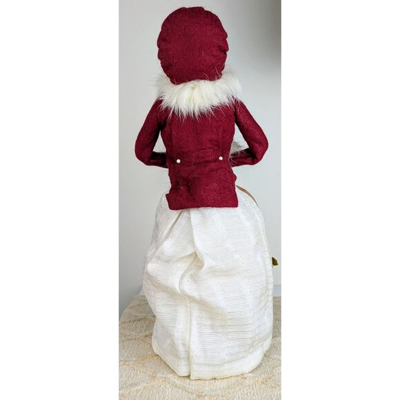 Byers' Choice Caroler Vintage 1991 Woman & Child Toddler Metal Sleigh Fur Muff - Picture 6 of 11